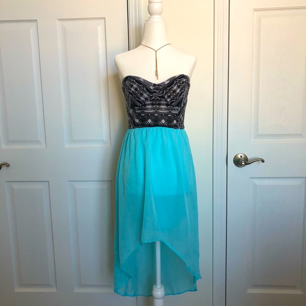 Bebe Strapless High Low Dress